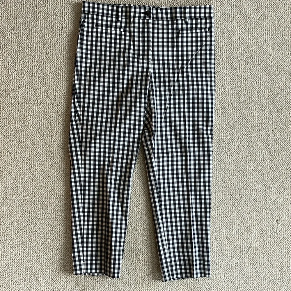 Ann Taylor Gingham Cotton Crop Pants - Picture 2 of 8